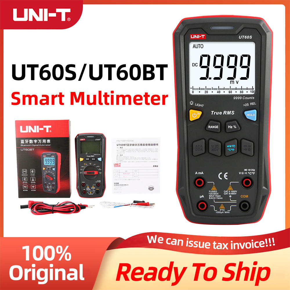 Đồng hồ vạn năng thông minh kỹ thuật số uni-t mới 2021 vôn kế ac dc ut60s ut60bt 1000v ampe kế đồng hồ vạn năng kiểm tra nhiệt độ tụ điện rms thật