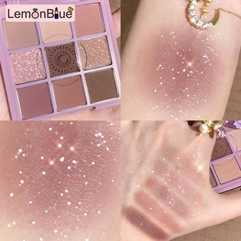 Gambar 9 Colors Matte Pearly Eyeshadow Palette Non Flying High Color Rendering Matte Pearly Eyeshadow Palette Non Flying High Color Rendering Makeup 9 Colors Transparent Acrylic Square