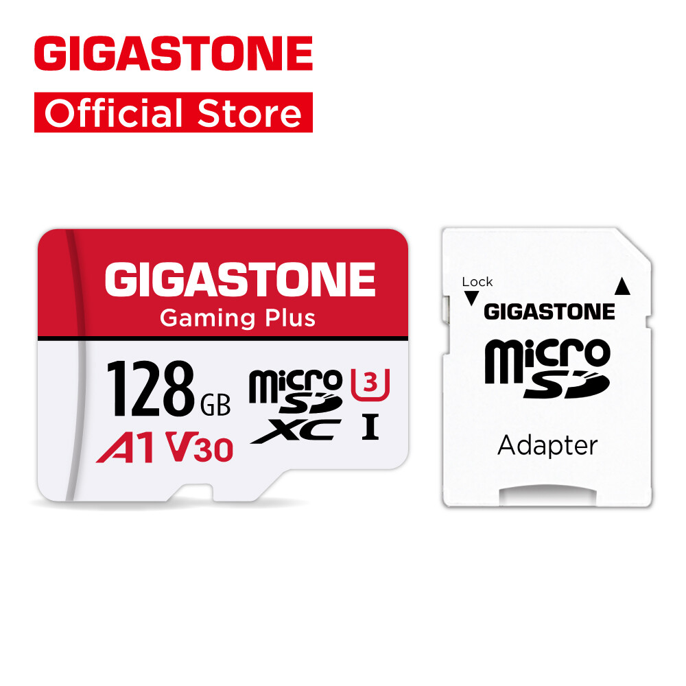 GIGASTONE 128GB Micro SD Card, Gaming Plus, MicroSDXC Memory Card for Smartphone, Nintendo-Switch, Wyze, GoPro, Dash Cam, Security Camera, 4K Video Recording, UHS-I A1 U3 V30 C10, up to 100MB/s, with Adapter ราคา 410 บาท*ส่งฟรี