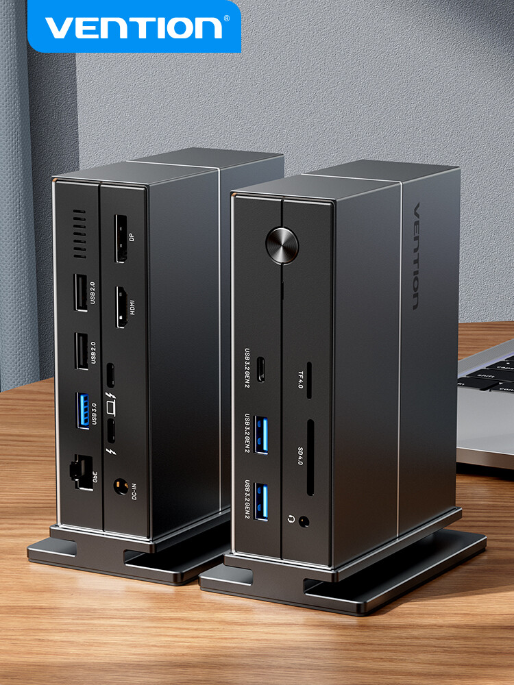 Hub Chuyển Đổi 15in1 Vention Type-C MST Hub Chính Hãng - Chuyển DP/HDMI Kép 4K60Hz USB 3.2 PD 100W E