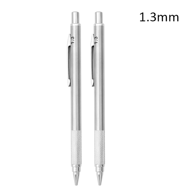 0.3 0.5 0.7 0.9 1.3 2.0mm Drawing Pencil Set HB Art Sketch Writing Metal Mechanical Pencil with Leads School Office Stationary