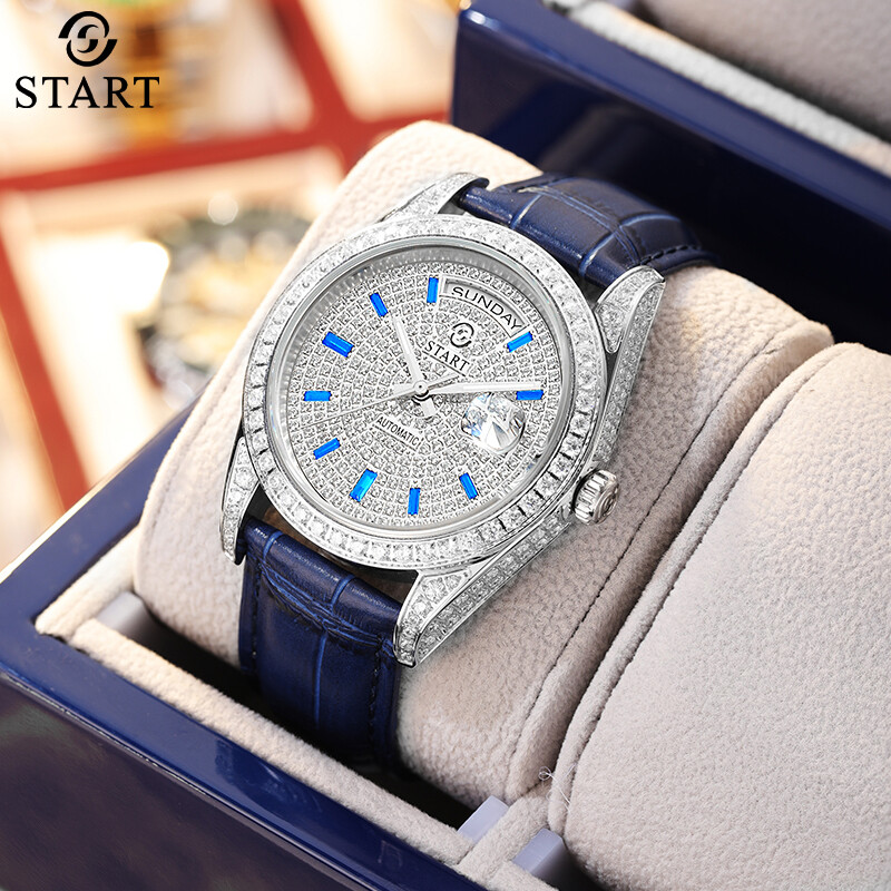 【START】Men's Gypsophila Watch Official Authentic Luxury Diamond Watch Luminous Waterproof Automatic Mechanical Watch Date Week Function Swiss quality ราคา 22,382 บาท*ส่งฟรี