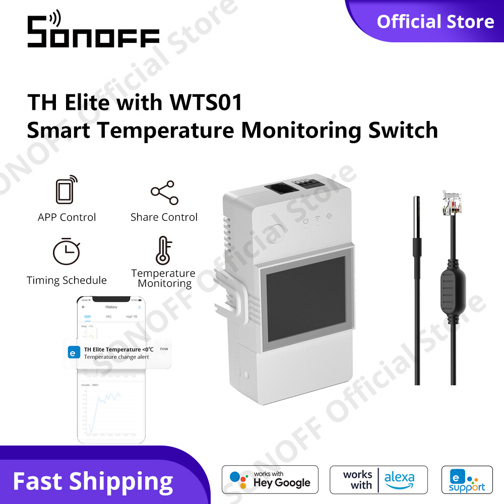 SONOFF TH Elite WiFi Cảm biến chuyển đổi nhiệt độ Mô-đun chuyển đổi giám sát thông minh Chế độ tự động cục bộ Đầu ra liên lạc khô Kiểm tra ứng dụng eWeLink Trạng thái Điều khiển cảnh thông minh Thiết bị thông minh