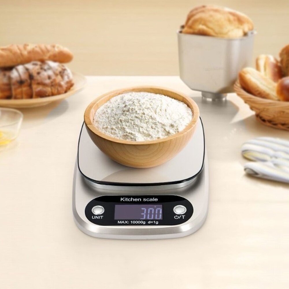 Gambar Kitchen Scales Stainless Steel Digital Scale Electronic Scales Balance Scale Measuring Weight Food Cooking