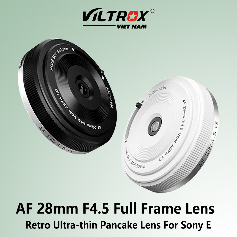 Viltrox 28mm F4.5 Pancake Ống kính tự động lấy nét ống kính toàn khung Retro siêu mỏng 60g cho Sony