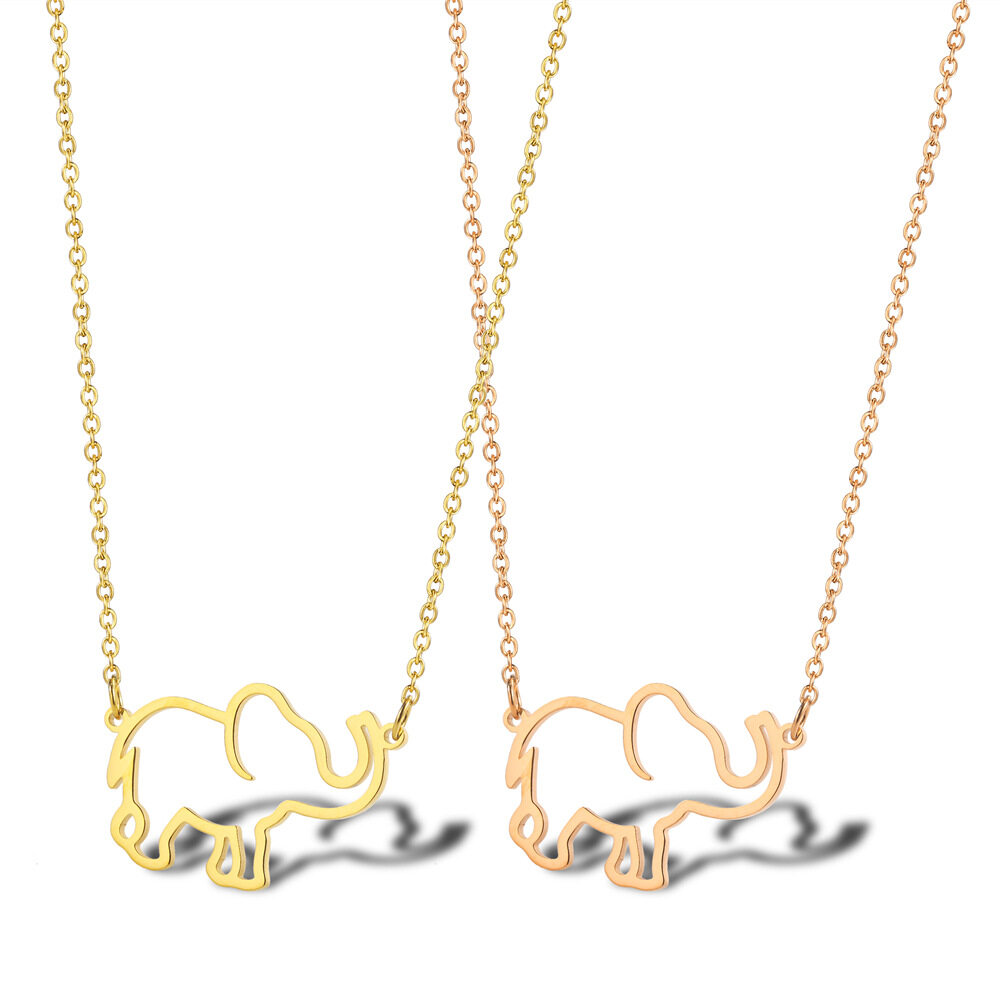 Gold on sale necklace elephant