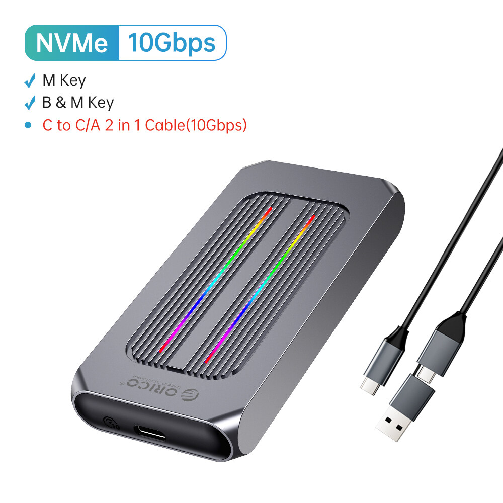HDD Bao Vây ORICO RGB M.2 SSD Trường Hợp 10Gbps LED M2 NVMe SSD Bao Vây Với Giấc Ngủ Thông Minh Tất 