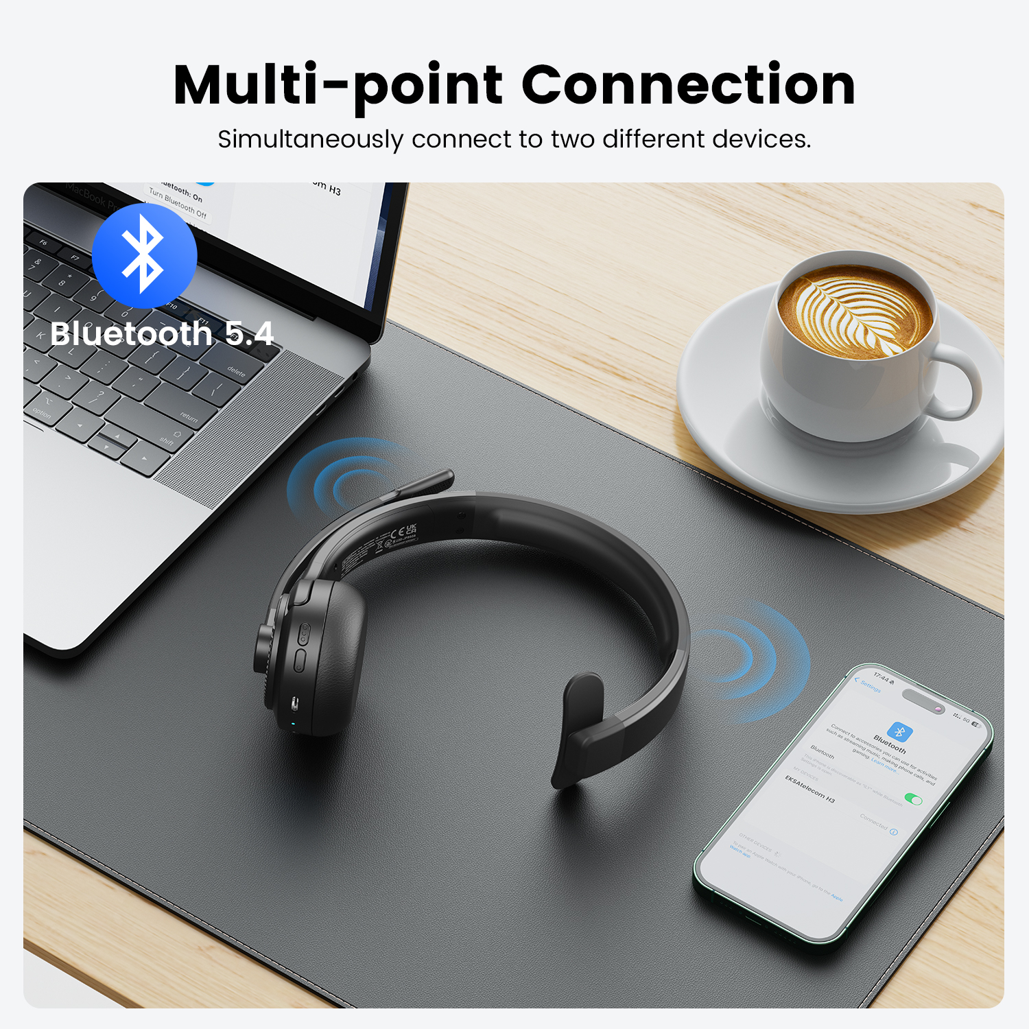 Casque sans fil bluetooth pour bureau avec micro antibruit_voghion.com