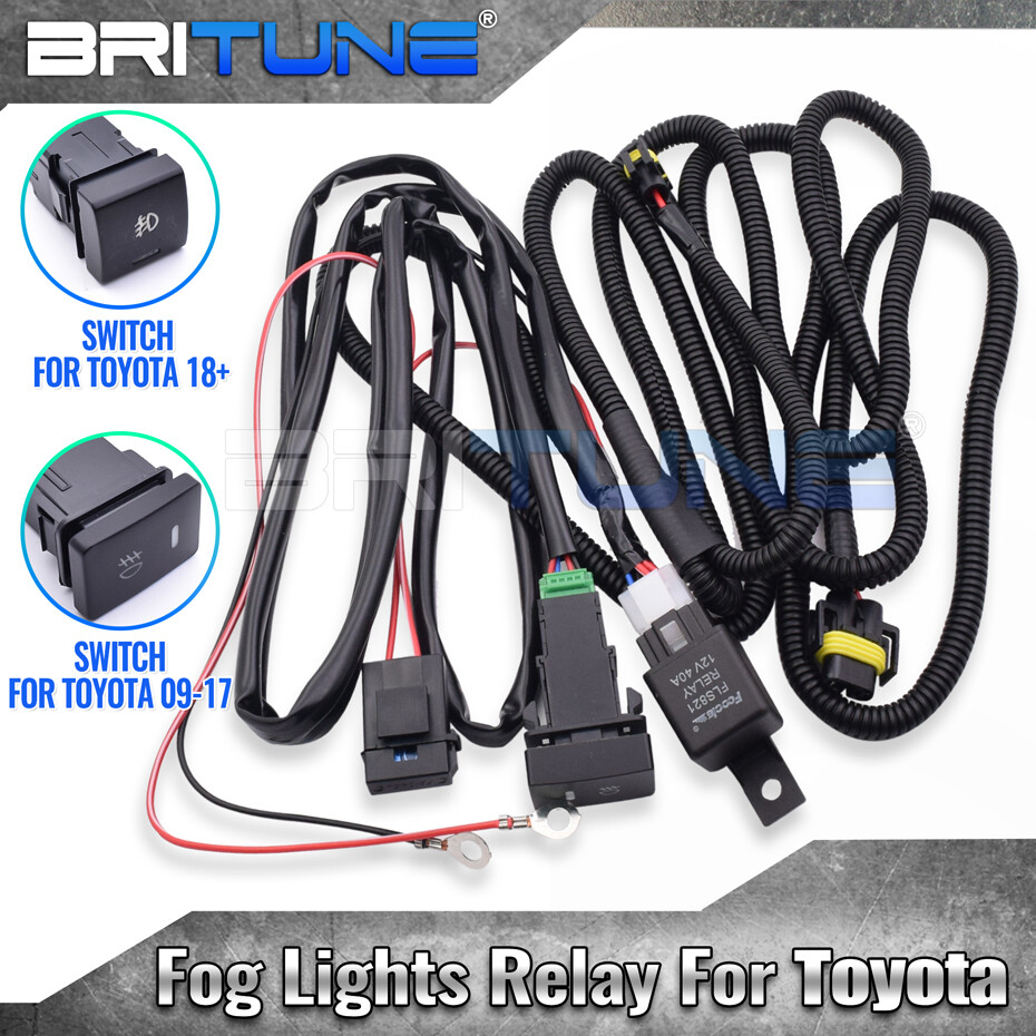 H11 Fog Light Wiring Harness Relay For Toyota Corolla/Innova/Yaris/Vios/Fortuner/Carmy/Avanza/RAV4/Hilux Wiring Kit On/Off Switch With LED Indicators 40A Fuse Fog Lamp Car Accessories ราคา 407 บาท*ส่งฟรี