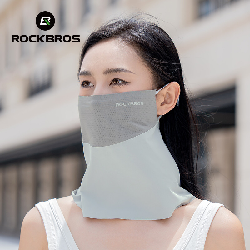 ROCKBROS Ice Silk Face Mask UPF50+ Anti-UV 360°Wrap Sunscreen Scarf Breathable Mesh Outdoor Mask For Cycling Fishing Camping Cycling Clothing ราคา 166 บาท*ส่งฟรี