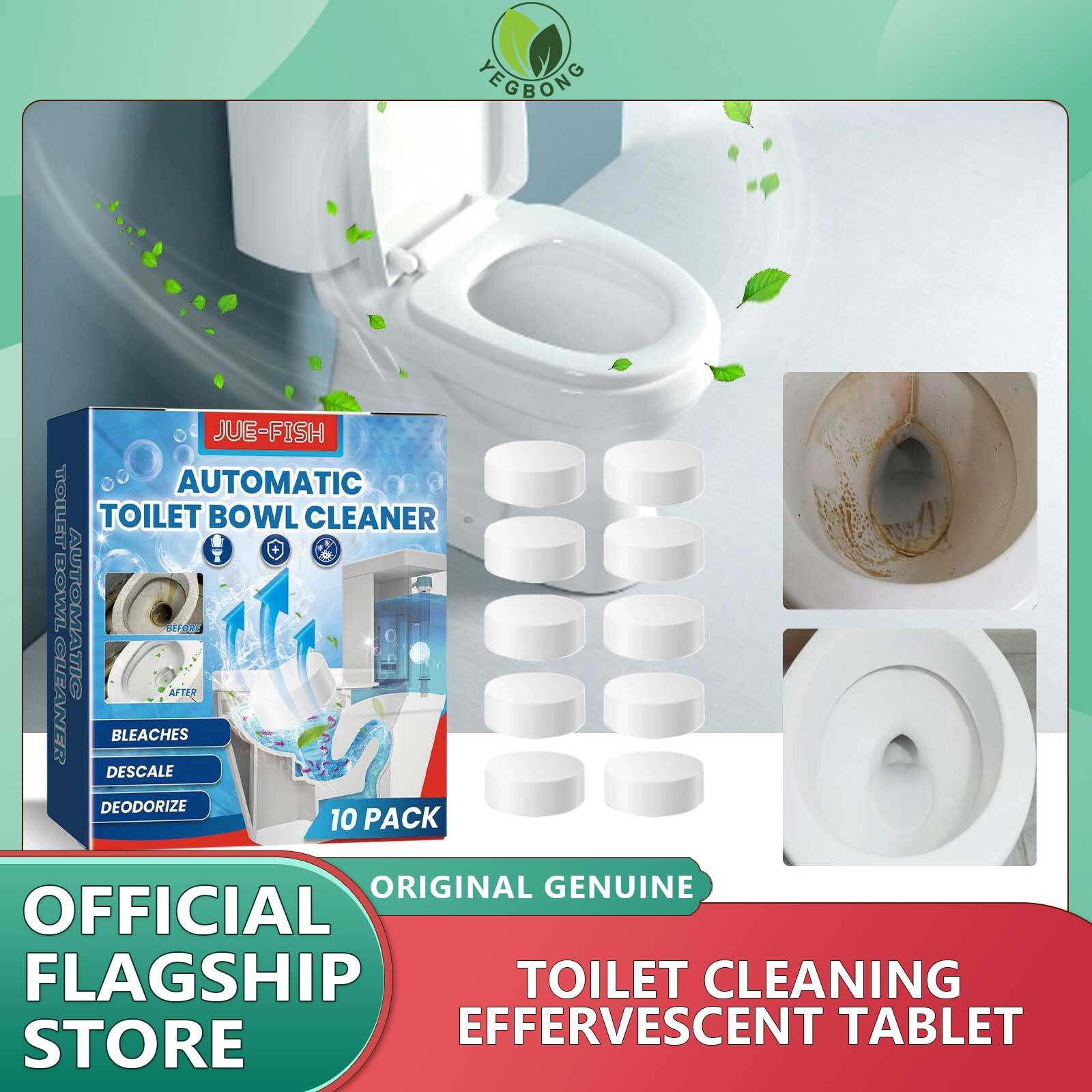 Jue-Fish Toilet Cleaning Effervescent Tablets Household descaling deodorization and odor removal stain toilet stain removal cleaner Toilet Bowl Cleaner Tablet Automatic Toilet Bowl Cleaner Effervescent Tablet For Toilet Fast Remover Urine Stain Deodorant ราคา 240 บาท*ส่งฟรี