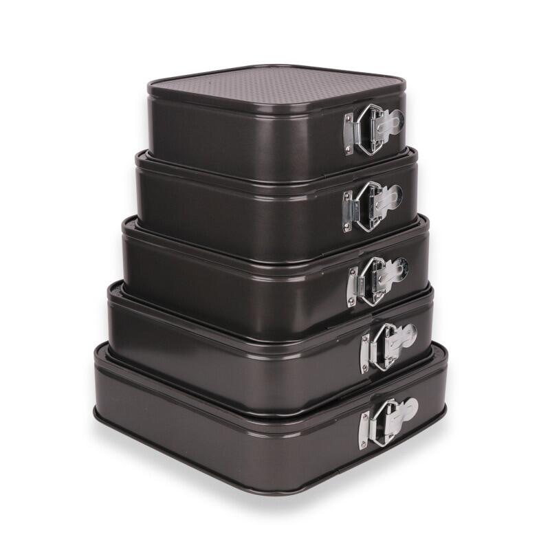 Gambar 18 28Cm Removable Bottom Non Stick Metal Bake Mould Sqaure Cake Pan With Lock Divice Bakeware Cake Molds Baking Accessories