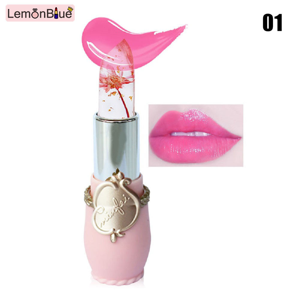 Gambar LemonBlue Crystal Jelly Lipstick Flower Magical Temperature Change Color Lip Balm Makeup lip makeup Temperature Change Color Lip Balm fashionable Crystal Jelly flower Temperature Change Color