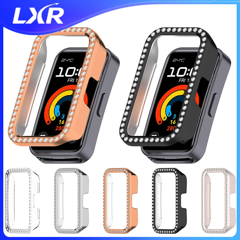 Screen Protector Bling PC Case For Huawei Band 10 Diamond Crystal Full Coverage Protective Shell For Huawei Band 9 8 Accessories ราคา 22 บาท*ส่งฟรี