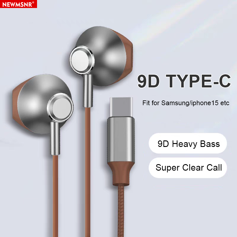 Newmsnr Tai nghe TYPE-C 9D tích hợp tai nghe micro HD âm thanh vòm bass trong tai nghe đeo tai Tai nghe chất lượng cao nguyên bản không thấm nước & tai nghe chống mồ hôi Tai nghe chơi game hợp pháp cho Samsung/POCO/Xiaomi/Huawei/oppo/vivo v. v.