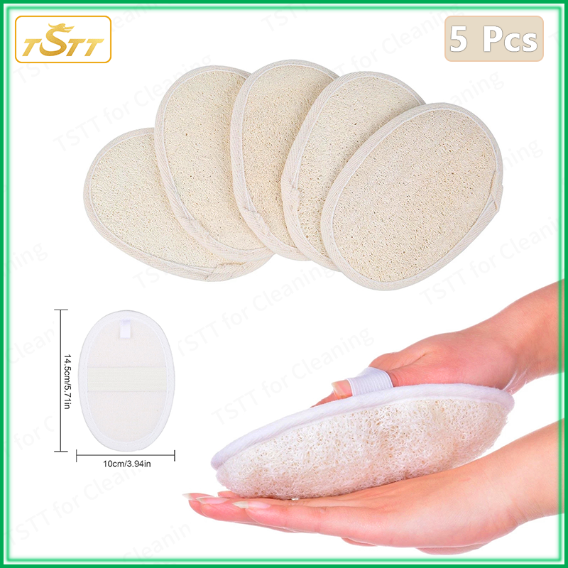 5 miếng bọt biển xơ mướp tự nhiên bàn chải tắm rửa mặt toàn thân miếng rửa mặt tẩy tế bào chết bàn chải làm sạch mặt cho nam nữ miếng bọt biển xơ mướp