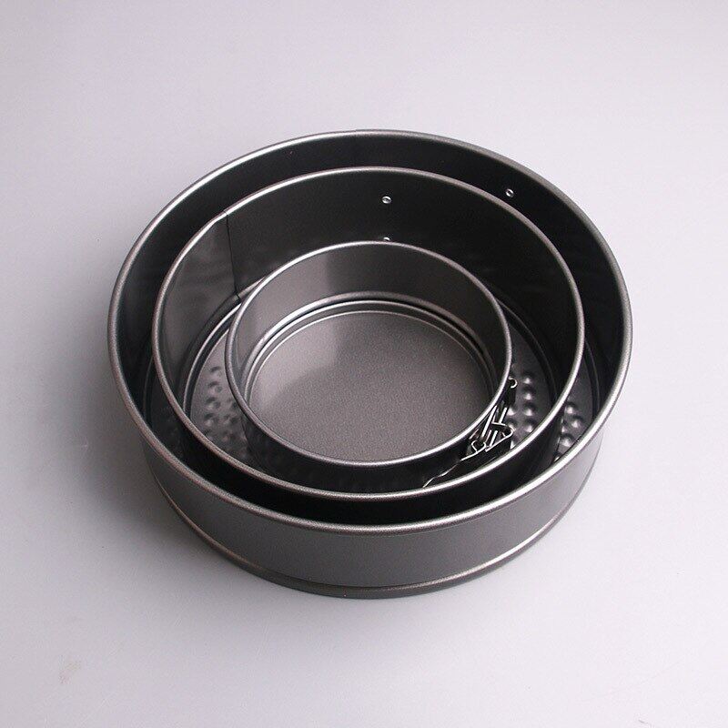 Gambar 3Pcs Pack Round Shape Baking Mold Metal Cake Baking Pan Removable Bottom Baking Form Tray Cake Decorantion