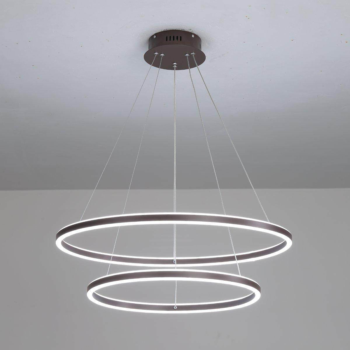 La lámpara de techo colgante LED del anillo doble de PVC ligero