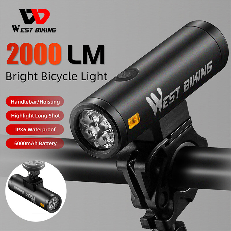 Tây đi xe đạp 800/2000 lumens phía trước đèn xe đạp tay lái xe đạp thể thao xe đạp leo núi/cẩu Đèn Pin Đèn 2200/5000mAh Type-C sạc đạp xe không thấm nước đèn pha