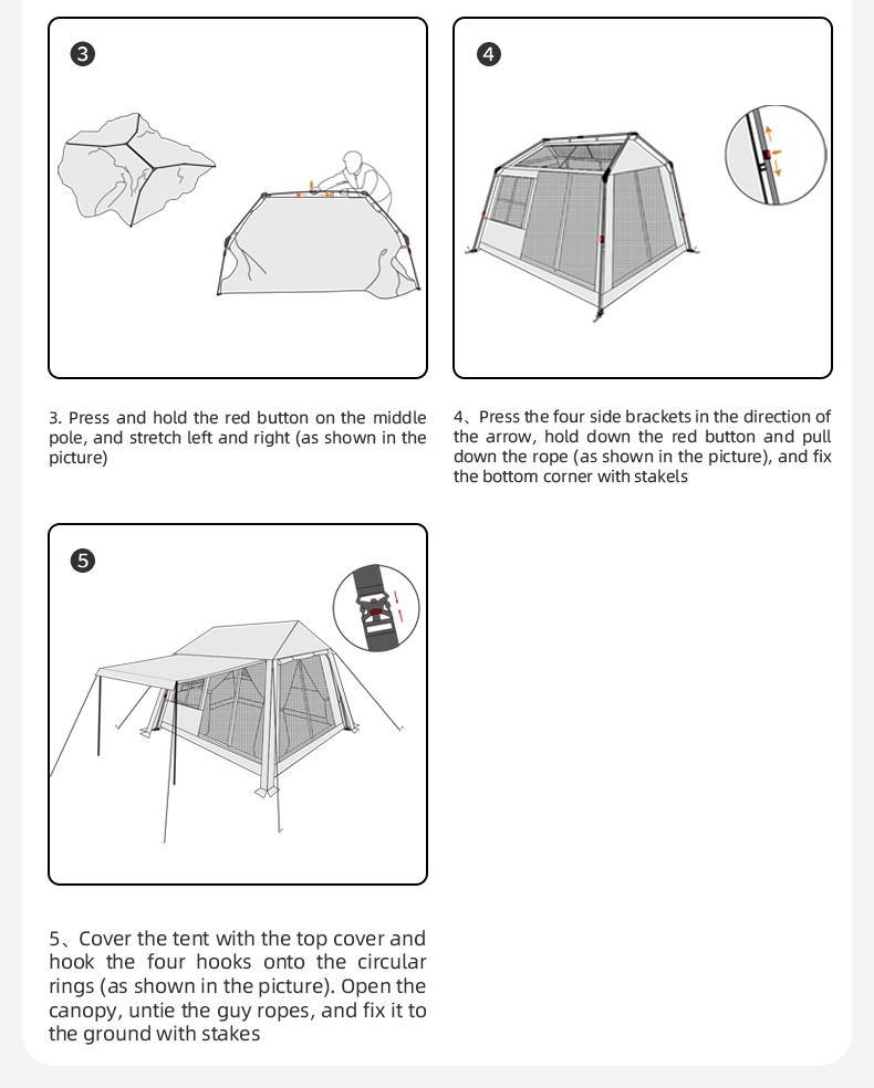 MOBI GARDEN Camping Instant Tent Automatic Tent Large Space Waterproof Picnic Outdoor · v49