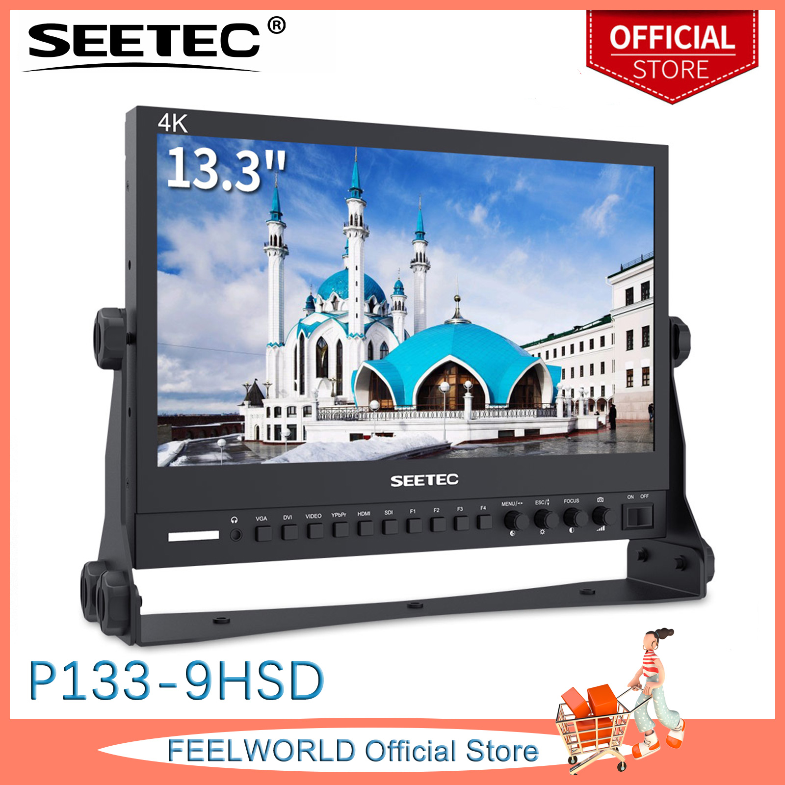 SEETEC P133-9HSD 13.3 Inch Pro SDI Broadcast Monitor Aluminum Design IPS Screen Full HD 1920x1080 with 3G-SDI 4K HDMI AV YPbPr ราคา 22,743 บาท*ส่งฟรี