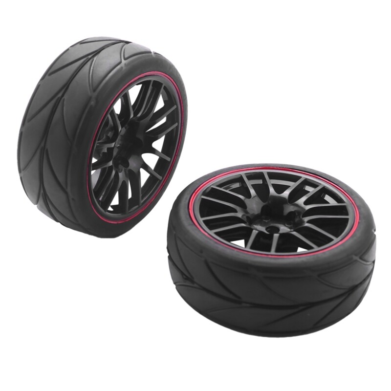 4pcs 12mm hub wheel rims & rubber tires for rc 1 10 on-road touring drift car r 5