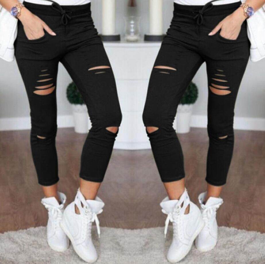 black damage jeans for girl