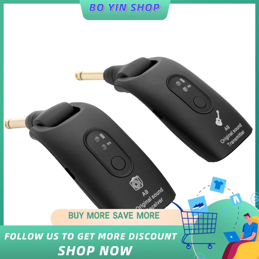2.4G Wireless Guitar System Electric Guitars Transmitter and Receiver Set Built-in Rechargeable Battery 30M Transmission Range