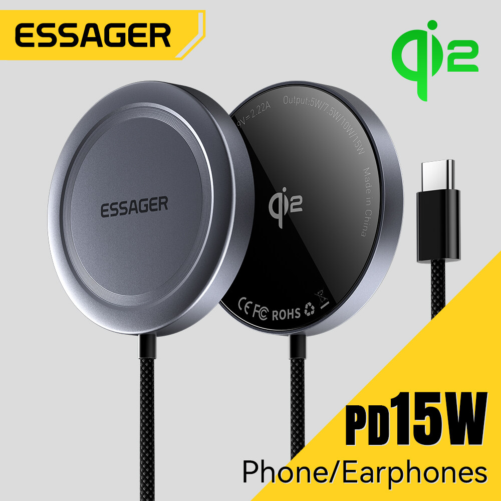Essager qi2 pd15w sạc không dây sạc nhanh loại di động C thiết bị sạc không dây cho Iphone 15/14/13/