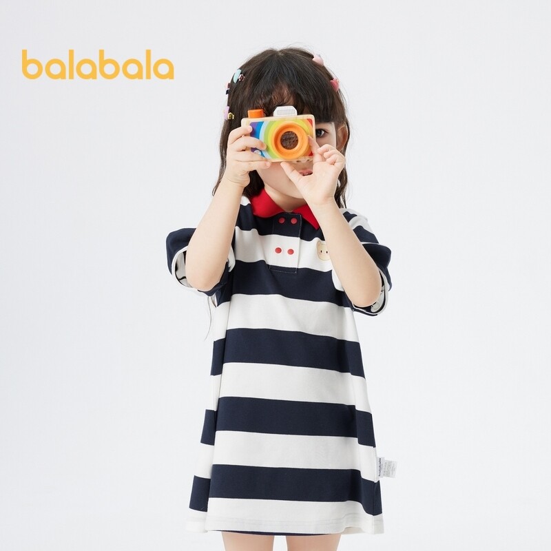 balabala Children'S Dress Girls Princess Dress Children'S Dress Baby Dress Summer Dress Stripes 2023 New Children ราคา 525 บาท*ส่งฟรี