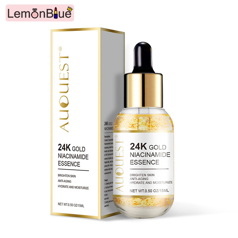 Gambar LemonBlue Golden Ampoule Essence Brightening and Firming Moisturizing Liquid 24k Gold Niacinamide Vc Liquid