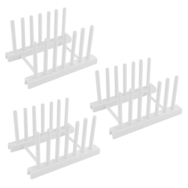 Gambar 3X Kitchen Organizer Pot Lid Rack Dish Rrain Rack Spoon Holder Shelf Cutting Board Rack Pan Cover Stand White
