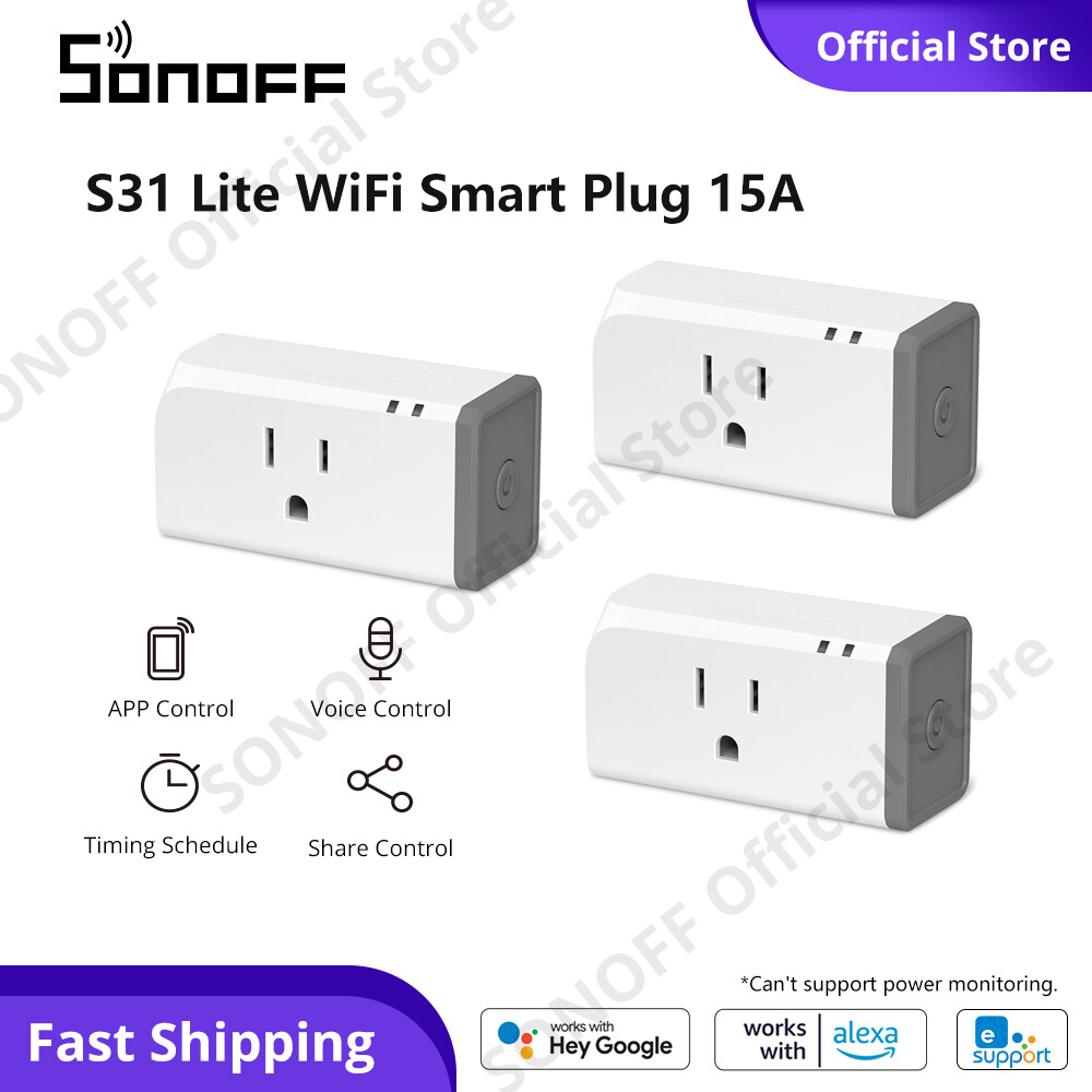 SONOFF 3/5 Ổ Cắm WiFi Ổ Cắm Thông Minh Ổ Cắm Không Dây 15A Ổ Cắm Thông Minh EWeLink Ứng Dụng Hẹn Giờ Điều Khiển Điện Thoại Điều Khiển Từ Xa Google Home Alexa Điều Khiển Bằng Giọng Nói (S31 Lite)