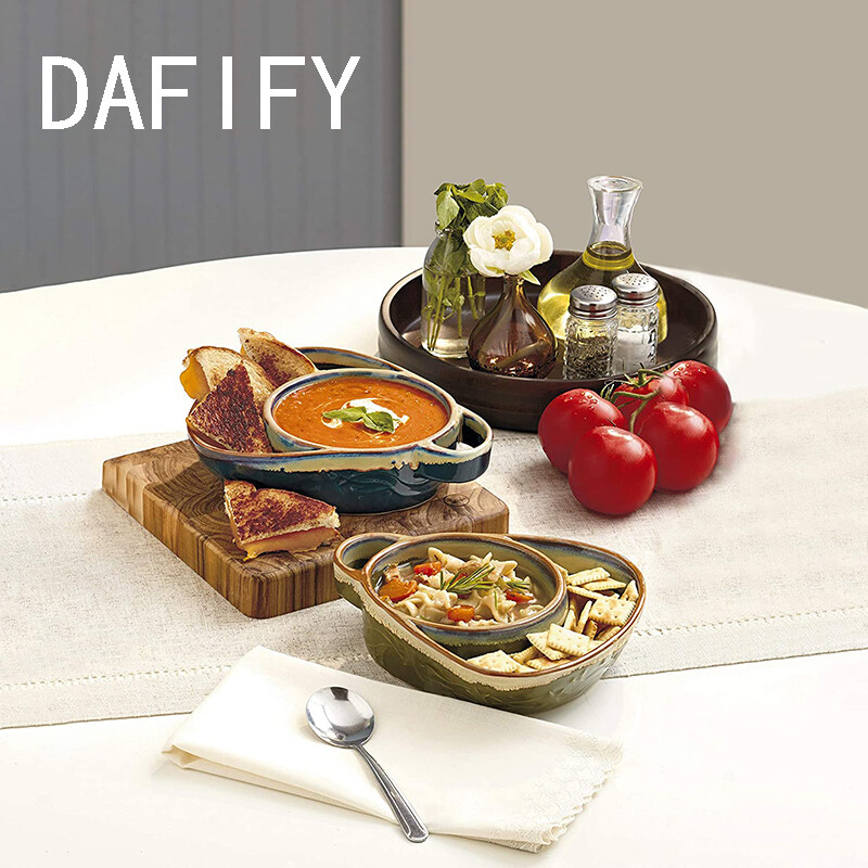 DAFIFY 1 Pcs 2 in 1 Double Bowls for Dips and Soups Cereal Bowls Ceramic Tableware ราคา 466 บาท*ส่งฟรี