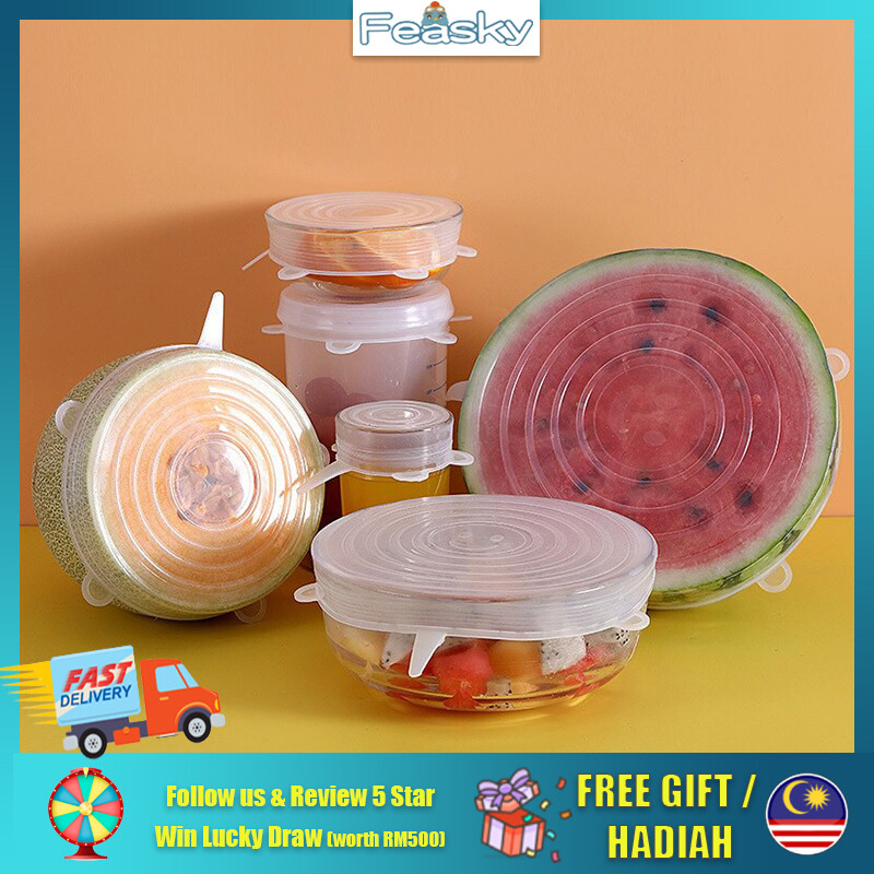 Gambar Stretchable Silicone Lids Cover Kitchen Food Lid Covers Storage Stretch Refrigerator Accessories Penutup Makanan