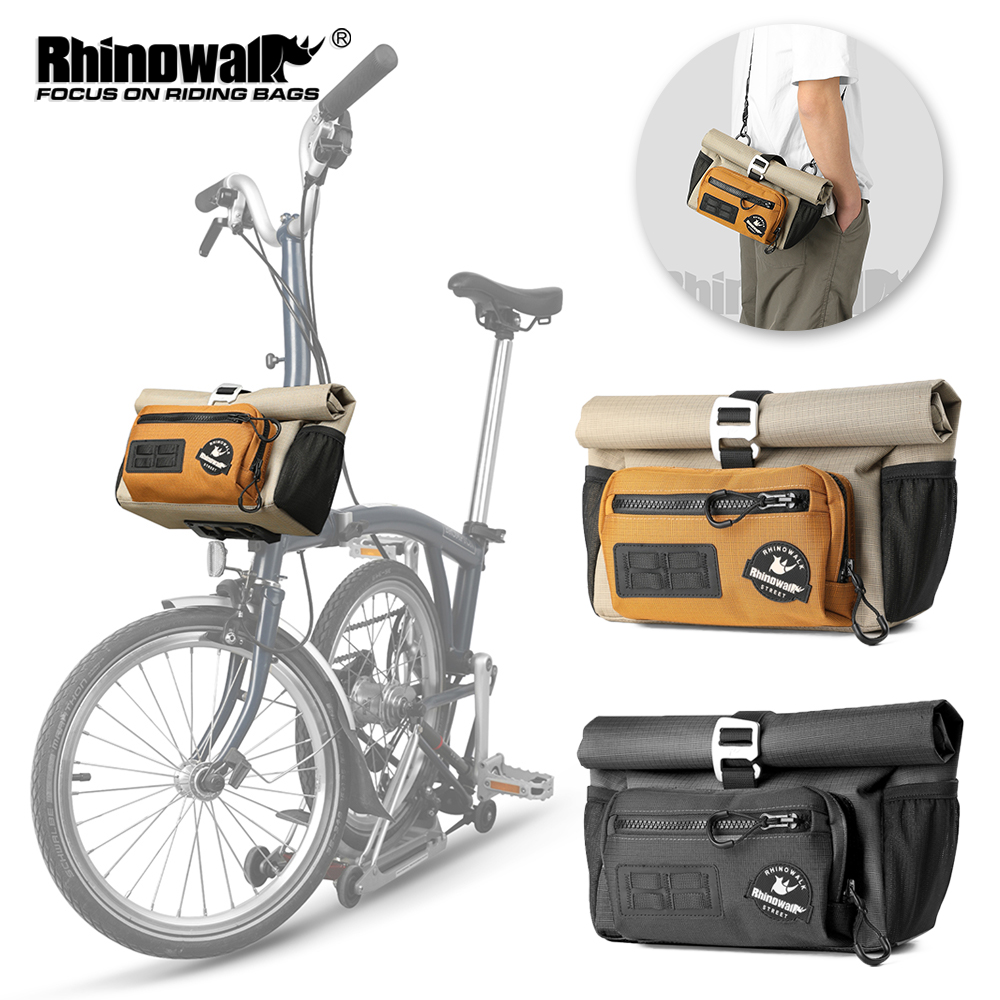Rhinowalk Gấp Túi treo ghi-đông xe đạp 4L đạp xe trong thành phố Thích Hợp Cho Brompton Nhanh Chóng Phát Hành Túi treo xe đạp thể thao ngoài trời Túi Đeo Vai Đeo Chéo Nhiều Không Gian Lưu Trữ Du Lịch Lưu Trữ Phụ Kiện Xe Đạp