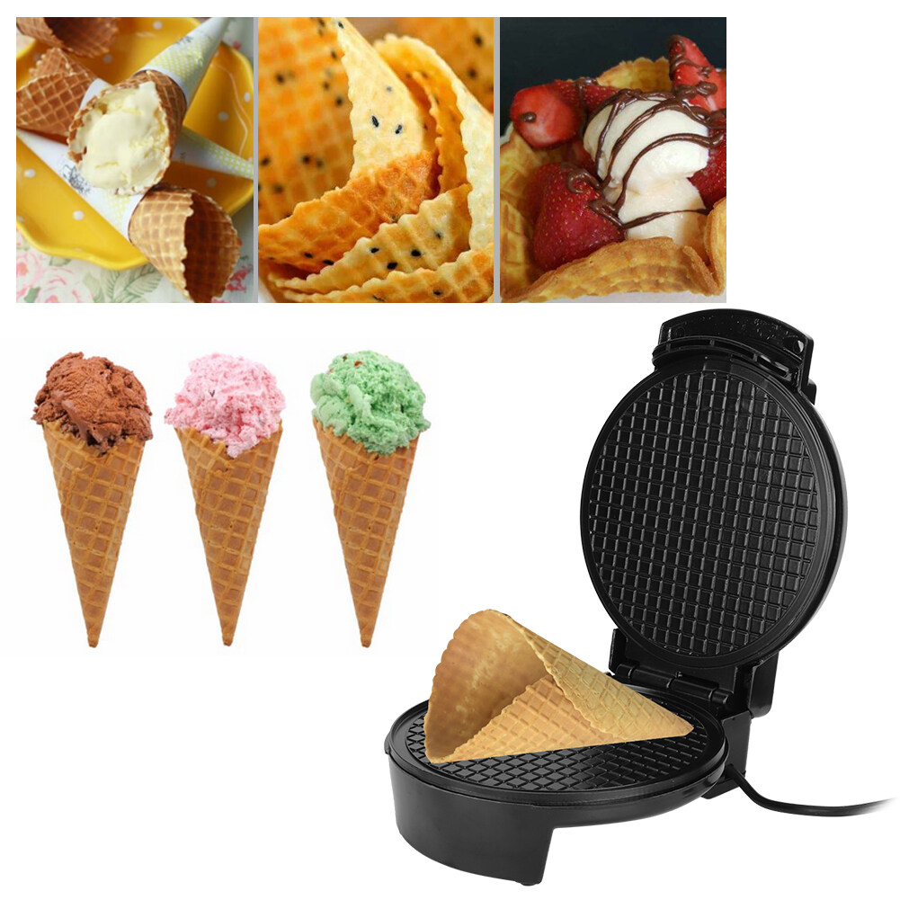 Electric Egg Roll Maker Omelet Sandwich Waffle Baking Pan Ice Cream Cone Machine