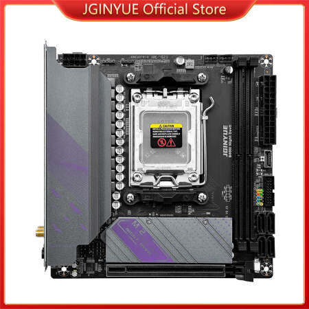 Jginyue AM5 Motherboard supports Amd Ryzen 7000/8000/9000 series Cpu processors DDR5 dual channel Memory Ram Itx B650i Night Devil