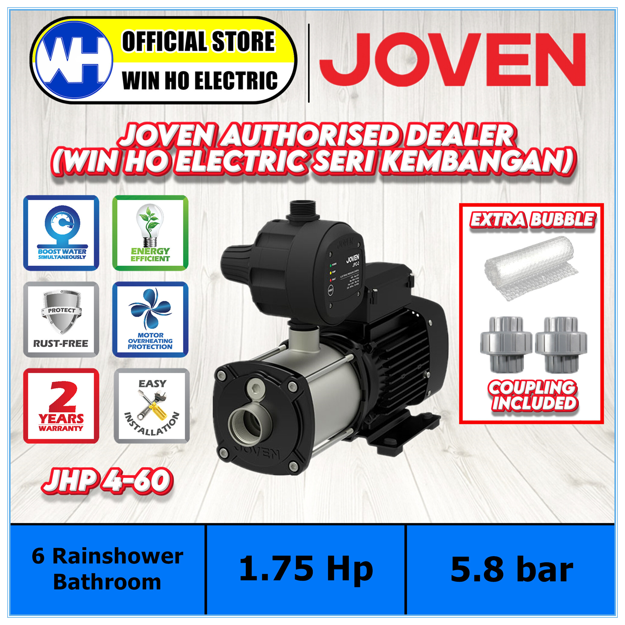 Free Shipping + Extra Bubble] JOVEN JHP 2-30 (0.50 HP) Automatic Domestic Water  Pump With Overheating Protection and Dry Run Protection, Built With Rust  Free Material (For 1-2 Bathroom) (JHP 2 30 /