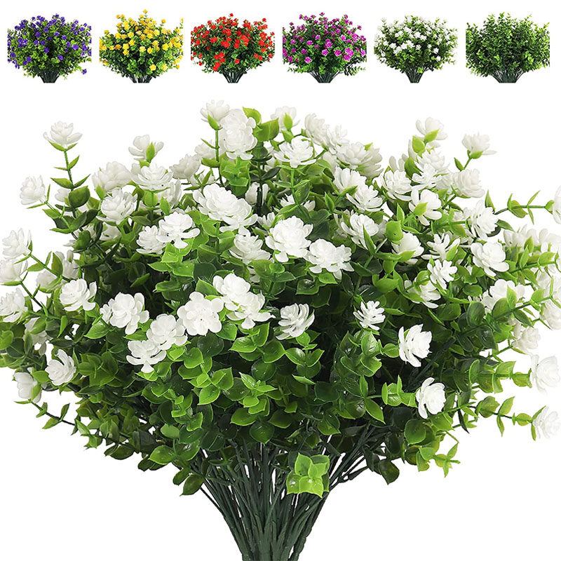 1PC hoa giả cây giả Nhân Tạo Hoa sen Bạch đàn cây xanh cây bụi cô dâu bó hoa cưới cho đồ trang trí đám cưới Tiệc Vườn Nhà