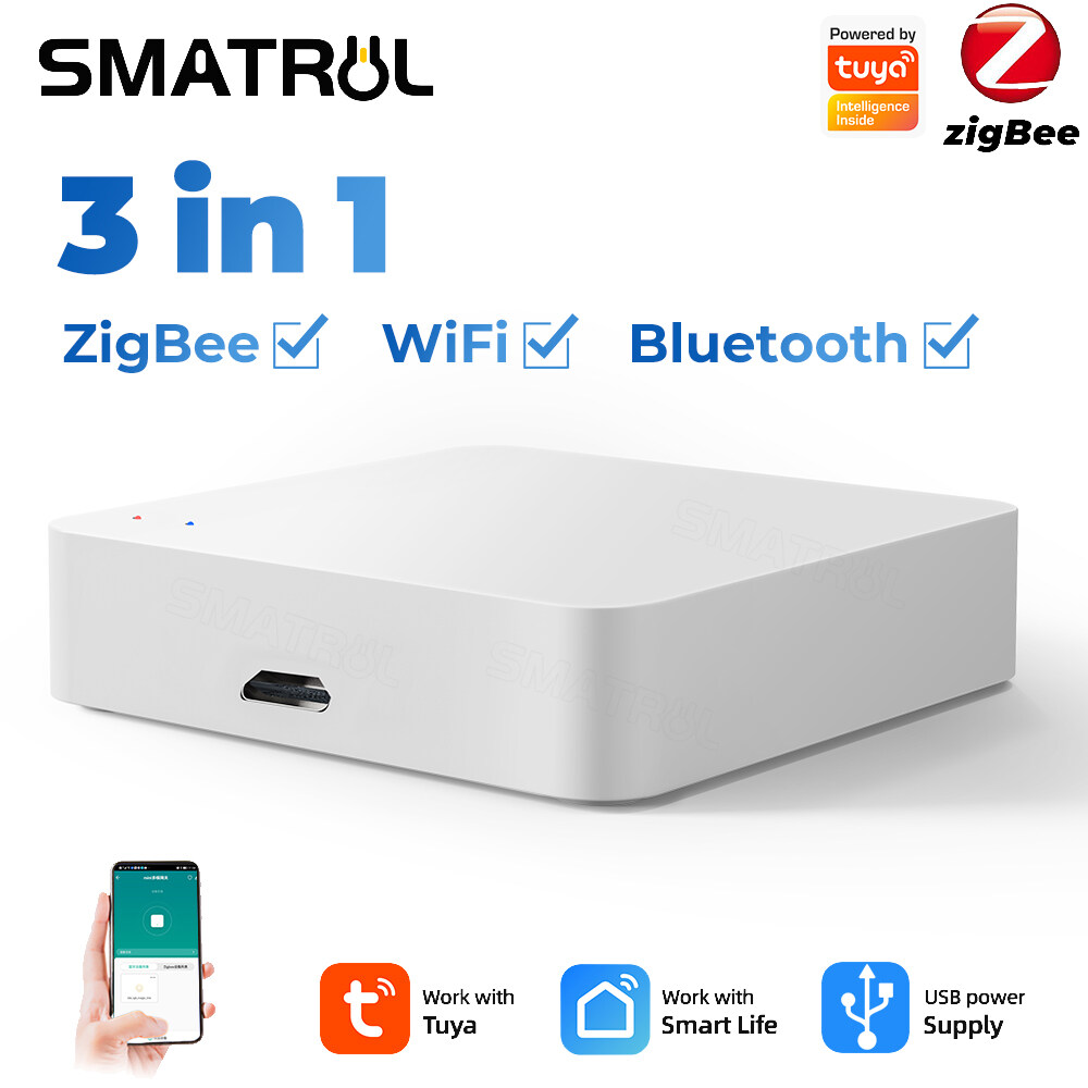 SMATRUL Cổng Đa Chế Độ Tuya ZigBee Thông Minh Điều Khiển Hub Kết Nối Không Dây Mạng Bluetooth Cho Cuộc Sống Thông Minh Alexa Google Home