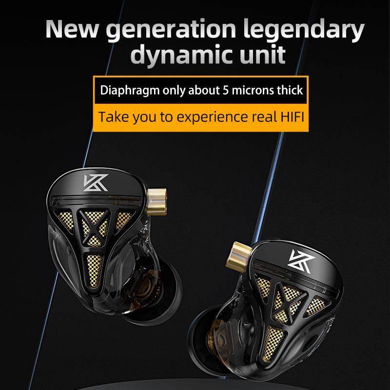 Tai nghe có dây kz dqs tai nghe nhét tai hifi dynamic driver tai nghe chơi game âm nhạc thể thao 2 chân 3.5mm bass
