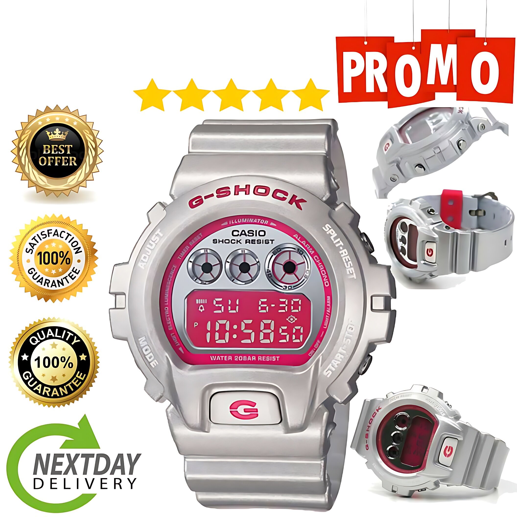 G shock best sale silver pink