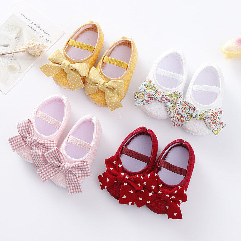 Bé đến Bowknot bé gái giày thường công chúa trẻ sơ sinh trẻ mới biết đi Giày đế mềm chống trượt prewalkers giày dép