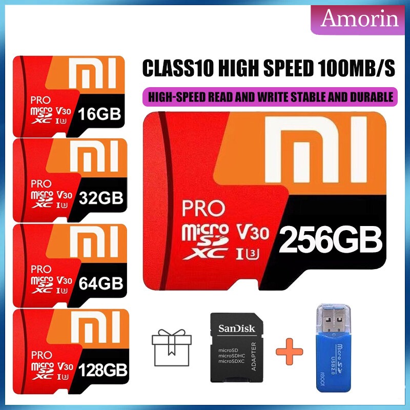 การ์ด SD การ์ดความจำสปอต XIAOMI หน่วยความจำการ์ด MicroSD โทรศัพท์มือถือการ์ด SD หน่วยความจำโทรศัพท์มือถือ/128GB/256GB/512GB/1TB/2TB ราคา 191 บาท*ส่งฟรี