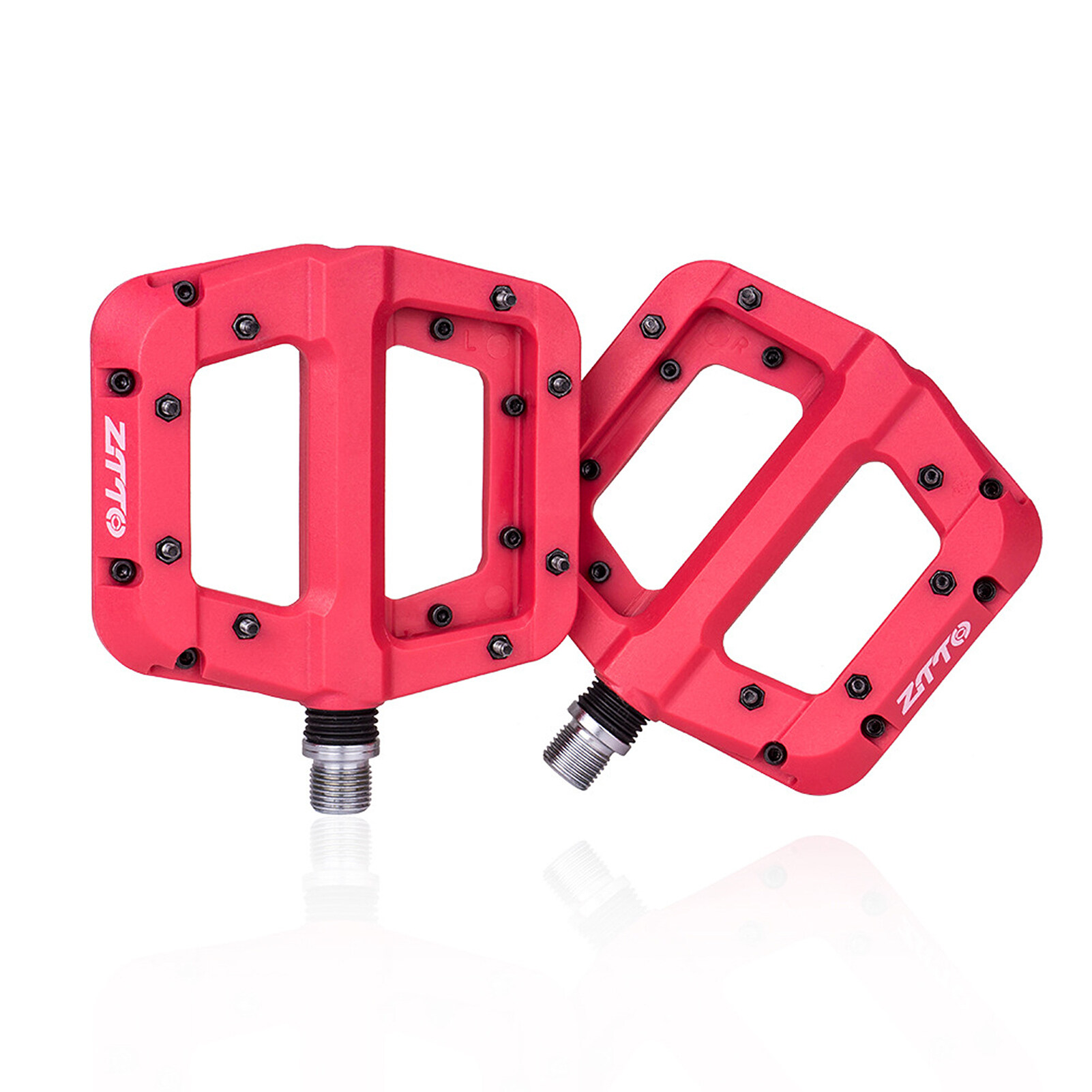 red flat pedals