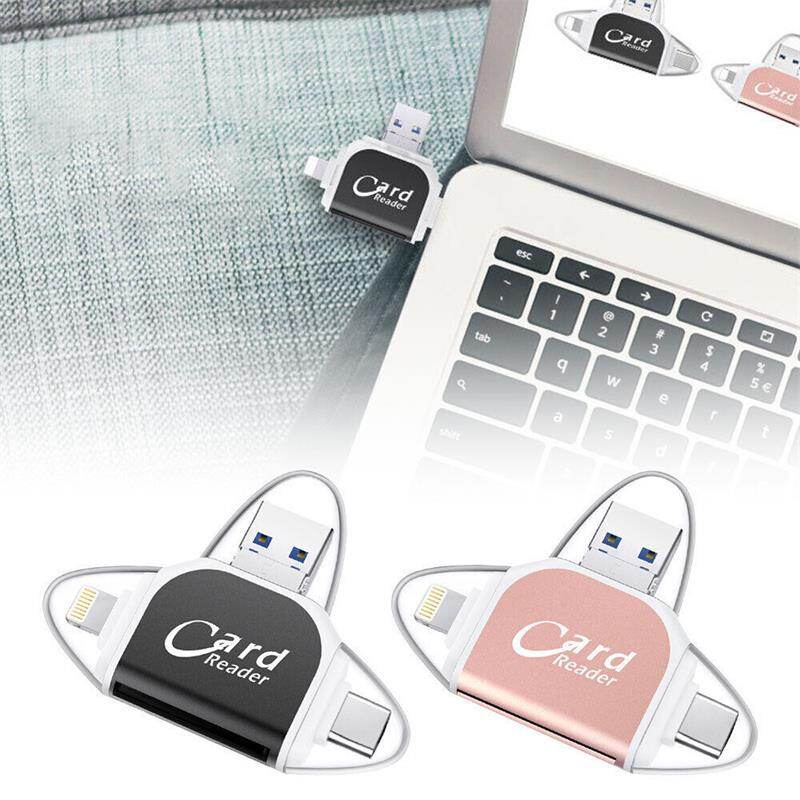 Đa cổng 4 in1 phổ sd đầu đọc thẻ tf, usb c sd thẻ nhớ tf đầu đọc
