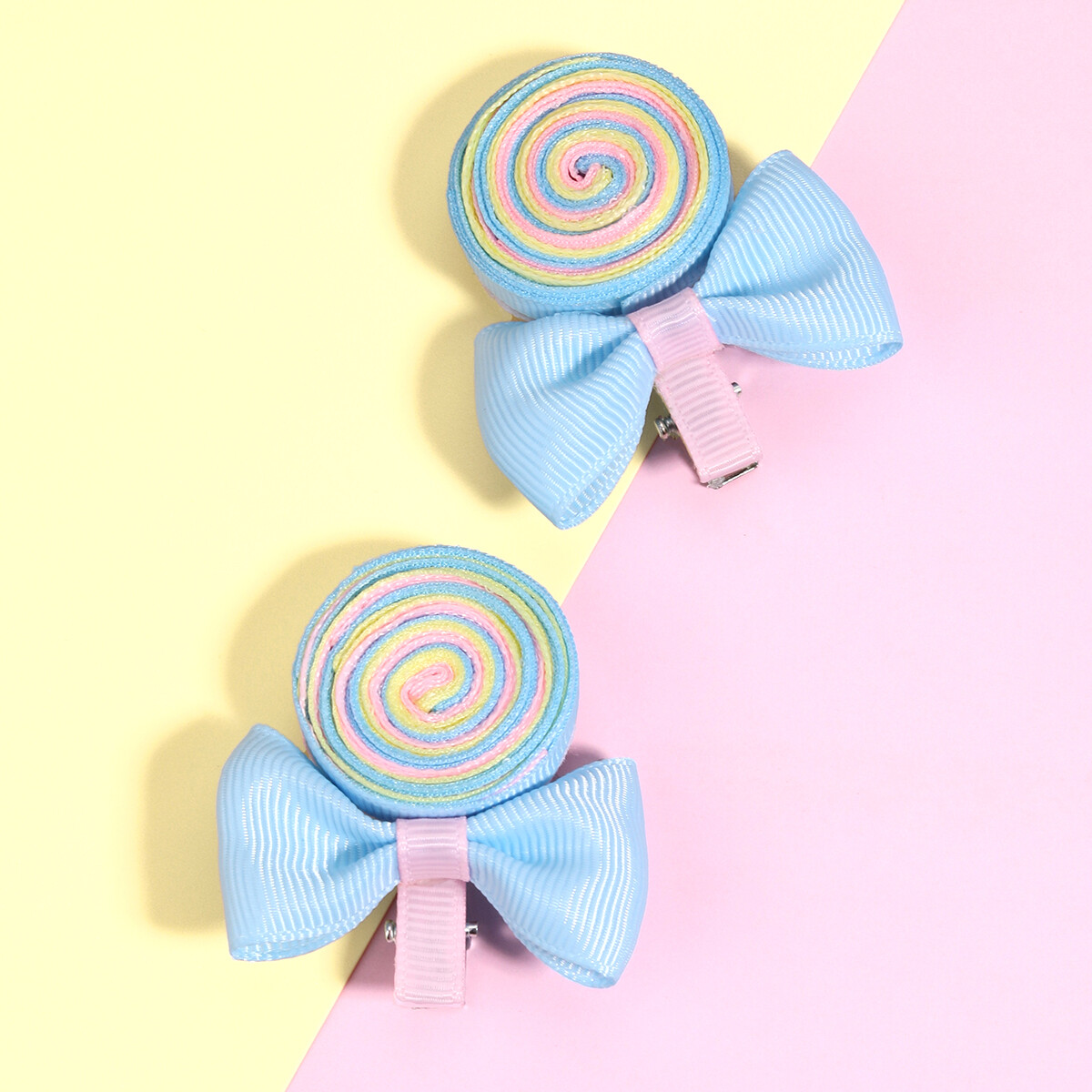 2Pcs Ngọt Ngào Lollipop Ribbon kẹp tóc Đầy Màu Sắc Món Quà Sinh Nhật Handmade Kẹo Phụ kiện tóc Cho Bé Toddler