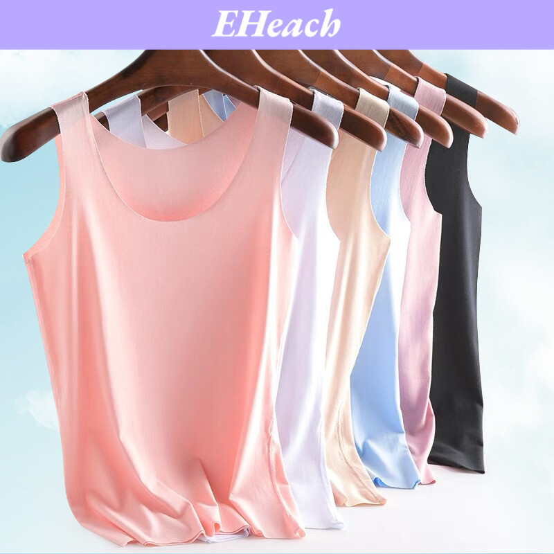 [EHeach Women's vest, summer Korean style slim seamless ice silk bottoming vest,Women's vest, summer Korean style slim seamless ice silk bottoming vest,]