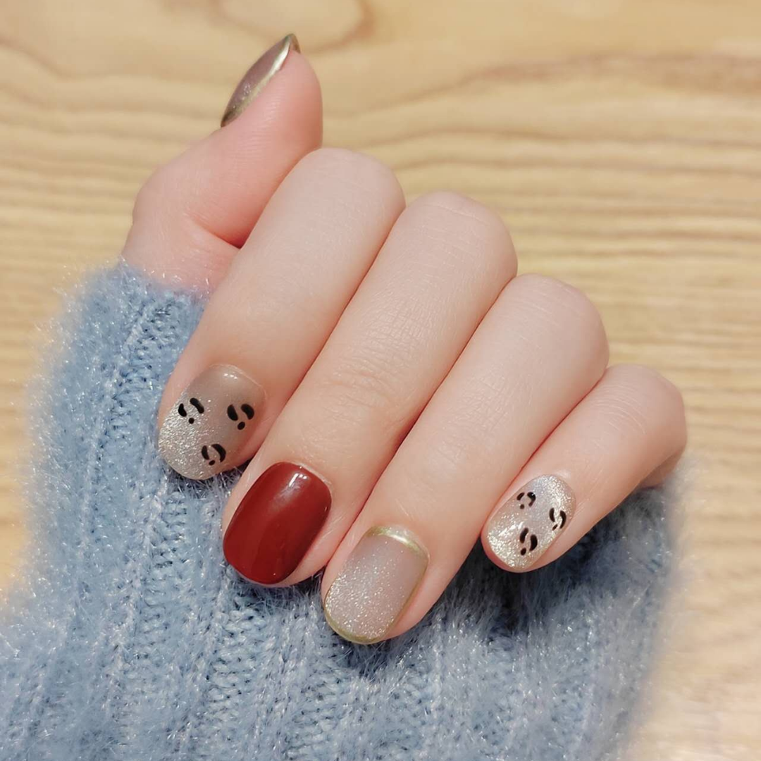 Gambar Handmade Press On Nail (Leopard Print) Fake Nail Kuku Palsu ?????